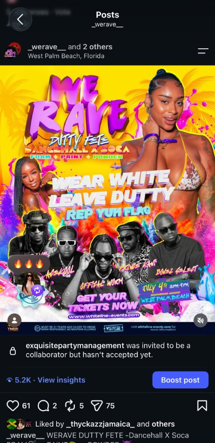 Event flyer · lineup + tickets